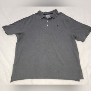 Izod Gray Polo Shirt with Ribbed Collar and Casual Fit